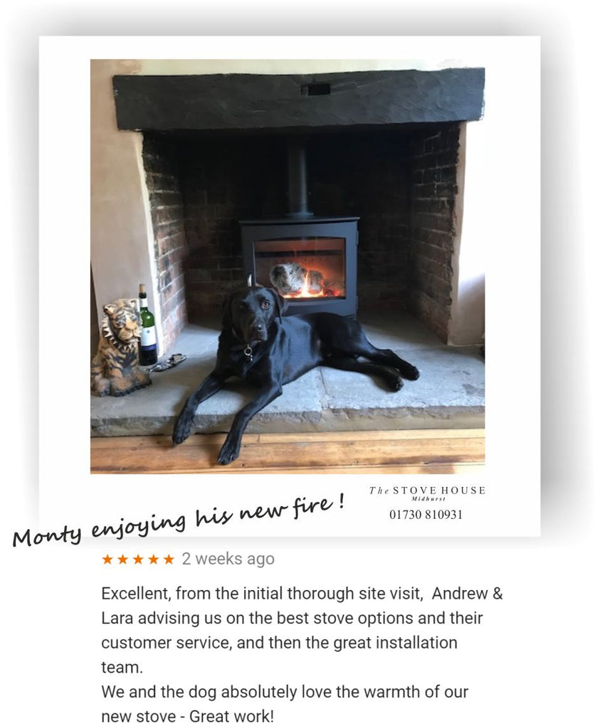 Monty The Dog Enjoying His New Woodburning Stove