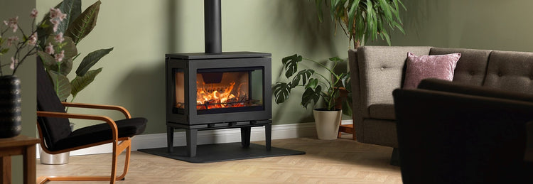 CJ Purevision LPV8 Linea Multi fuel 8kW Stove Charlton and Jenrick fires stoves and woodburners from your local stockist The Stove House in Midhurst Nr Chichester Haslemere West Dean Petworth Pulborough Arundel Storrington and surrounding areas