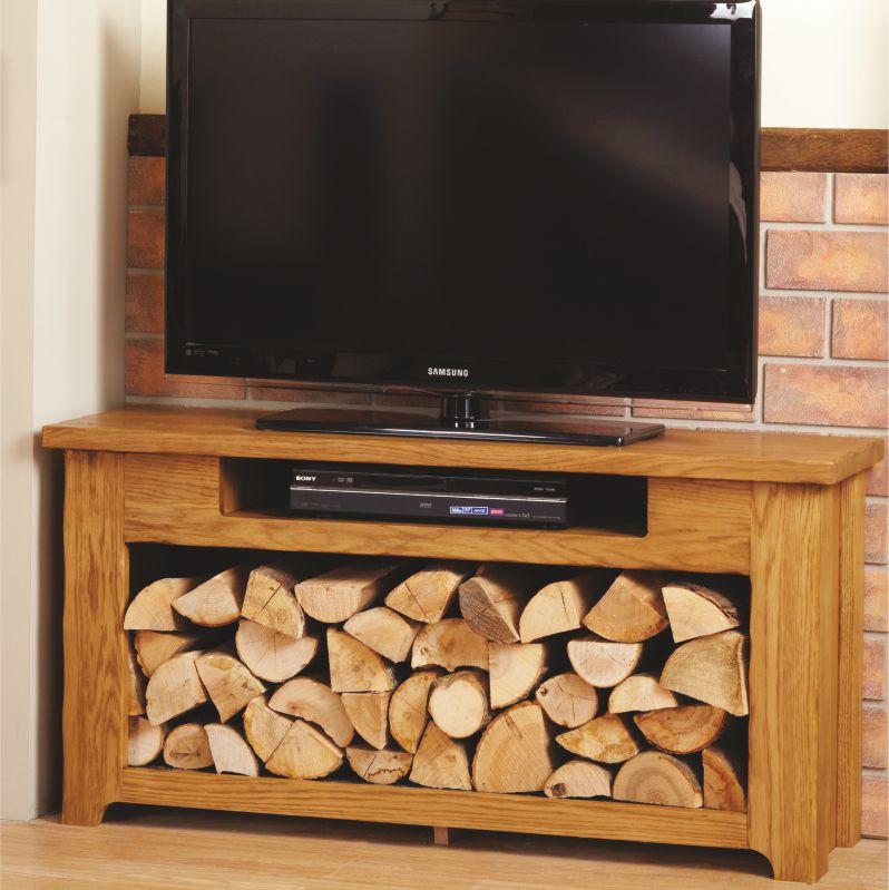 Bespoke Oak Furniture; Coffee & Side Table TV & Log Store Unit made with solid oak or hollow beams. Bookcases, log / wood holders boxes and units in a range of colour or surface options to suit your décor. The Stove House in West Sussex 01730 810931