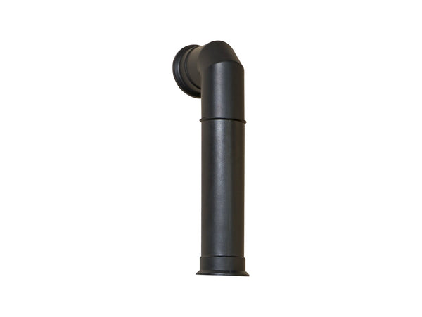 OKO Adam Tall Angled Decorative Stove Pipe in Black for electric and OKO bioethanol stoves. Finishes the look of a real installed woodburner.