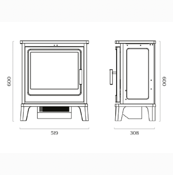 Solution Blackthorn Black Electric Stove