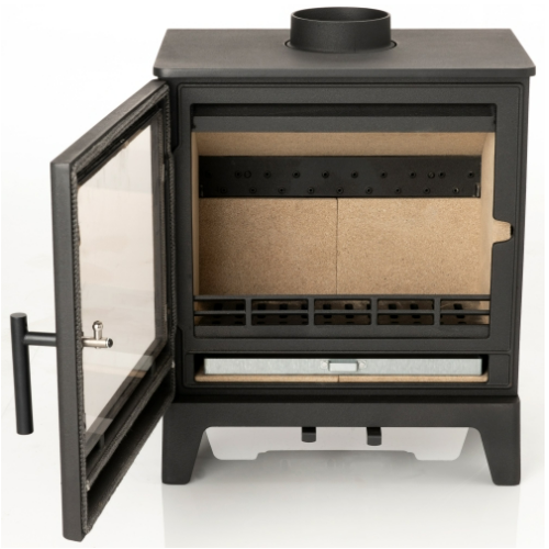 Mi-Fires Derwent Large 8kW Multi Fuel Stove.  ECODesign 2022, Smoke Control Area Exempt & 79.4% efficient at The Stove House Ltd. West Sussex.