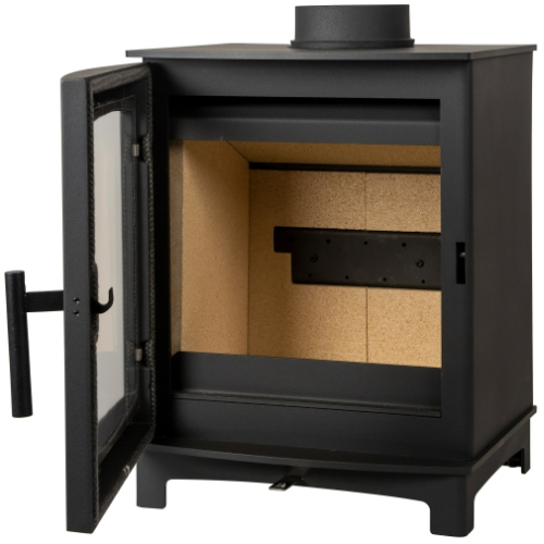 Mi-Fires Tinderbox Medium 5kW Wood Stove. ECODesign 2022, Smoke Control Area Exempt, 85.1% Efficient, A+ Energy Rating at The Stove House Ltd. West Sussex.