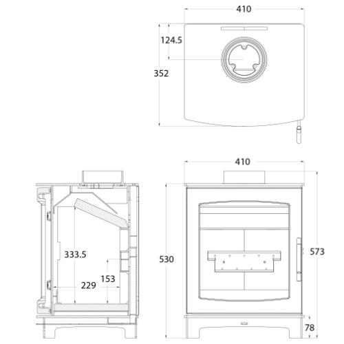 Mi-Fires Tinderbox Medium 5kW Wood Stove. ECODesign 2022, Smoke Control Area Exempt, 85.1% Efficient, A+ Energy Rating at The Stove House Ltd. West Sussex.