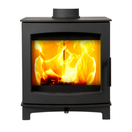 Mi-Fires Tinderbox Small 4.9kW Wood Stove.  ECODesign 2022, Smoke Control Area Exempt, 82.7% Efficient, A+ Energy Rating at The Stove House Ltd. West Sussex.