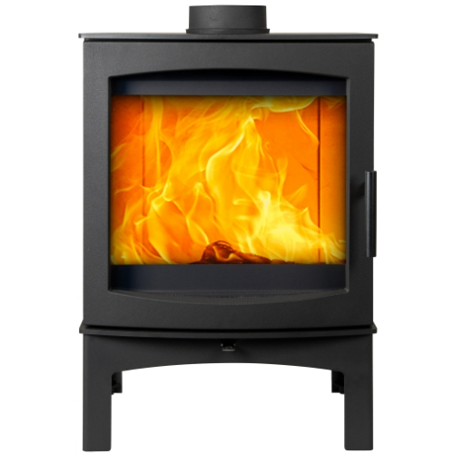 Mi-Fires Tinderbox Tall 5kW Wood Stove. ECODesign 2022, Smoke Control Area Exempt, 80.4% Efficient, A+ Energy Rating at The Stove House Ltd. West Sussex.