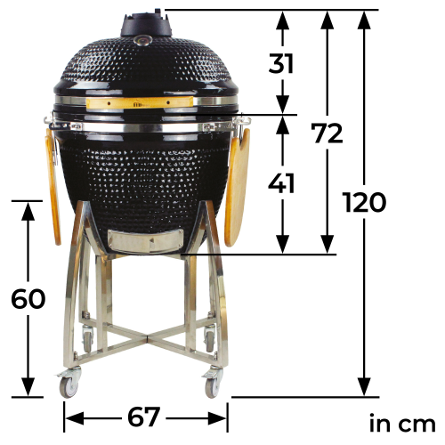 Mi-Fires 27" Black Kamado Grill all-in-one BBQ & Smoker at The Stove House Ltd. West Sussex.