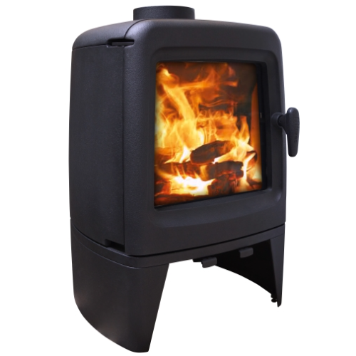 Mi-Fires Medium Firepod 5kW Wood Stove. ECODesign 2022, Smoke Control Area Exempt, 78.8% Efficient, A Energy Rating at The Stove House Ltd. West Sussex.