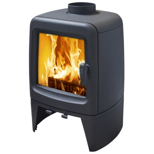 Mi-Fires Medium Firepod 5kW Wood Stove. ECODesign 2022, Smoke Control Area Exempt, 78.8% Efficient, A Energy Rating at The Stove House Ltd. West Sussex.