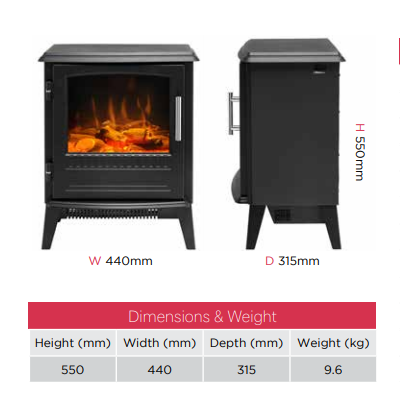 The Dimplex Bari Optiflame electric stove has a classic modern design perfect for all interiors.  Optiflame effect with 2kW fan heater at The Stove House Ltd.