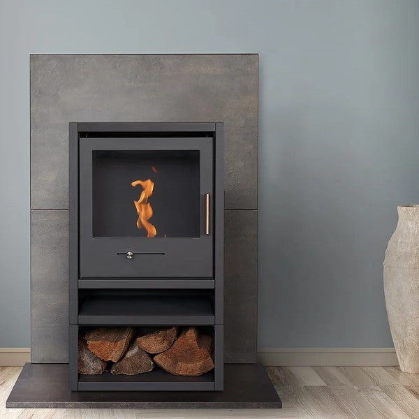 S1 BIOETHANOL STOVE WITH LOG STORE - The Stove House Ltd 01730810931