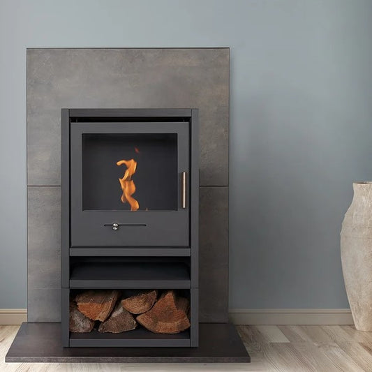 S1 BIOETHANOL STOVE WITH LOG STORE - The Stove House Ltd 01730810931