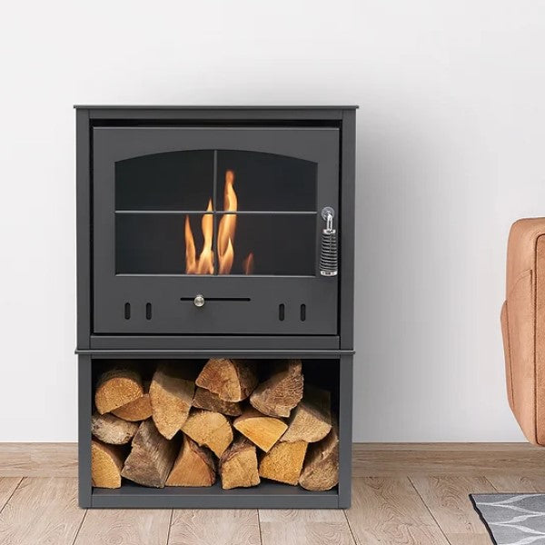 OKO S4 BIOETHANOL STOVE WITH LOG STORE