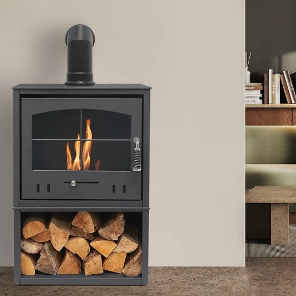 OKO S4 BIOETHANOL STOVE WITH LOG STORE