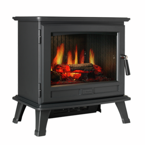 Dimplex Sunningdale Opti V comes in a Matt black cast iron effect with Opti V 3D effect. The unique flame effect is shown via an HD TV screen with an illuminated LED fuel bed at The Stove House Ltd.