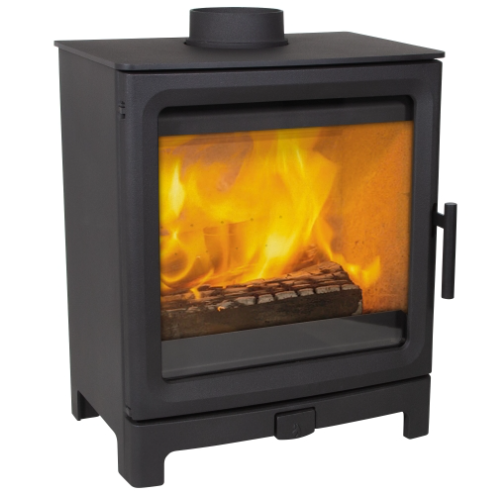 Mi-Fires Large FireCracker 5kW Wood Stove. ECODesign 2022, Smoke Control Area Exempt, 80.4% Efficient, A+ Energy Rating at The Stove House Ltd. West Sussex