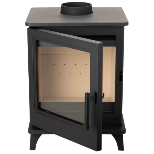 Mi-Fires Medium Washington 5kW Wood Stove.  ECODesign 2022, Smoke Control Area Exempt, 80.4% Efficient, A+ Energy Rating at The Stove House Ltd. West Sussex