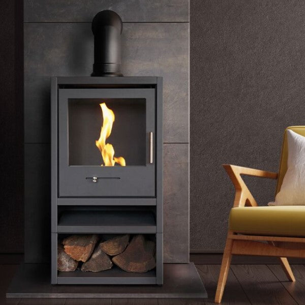 S1 BIOETHANOL STOVE WITH LOG STORE - The Stove House Ltd 01730810931