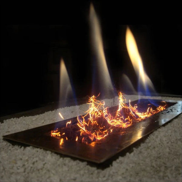 fine metal mesh that can sit on top of the flames of a bioethanol fire to make it look realistic as though its real embers glowing