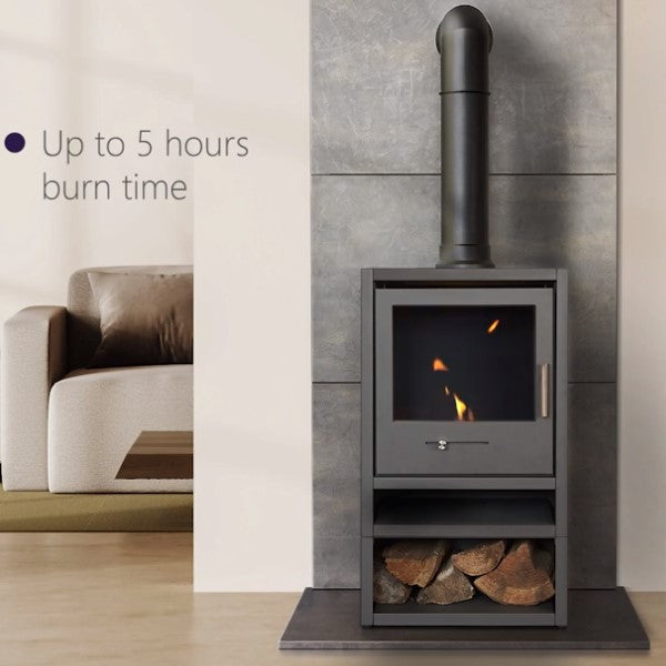 S1 BIOETHANOL STOVE WITH LOG STORE - The Stove House Ltd 01730810931