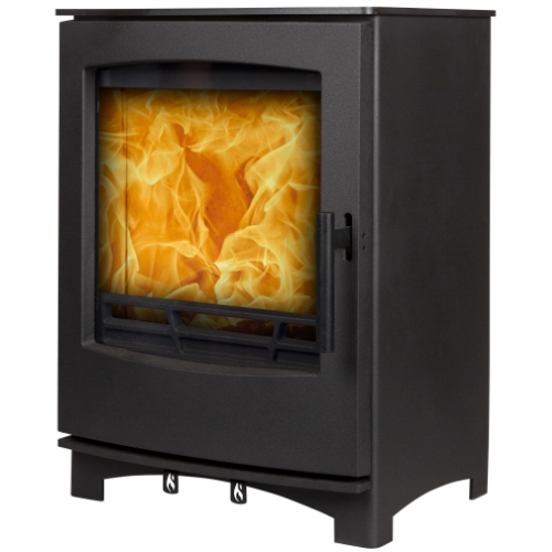 Mi-Fires Tinderbox Medium 5kW Multi Fuel Stove. ECODesign 2022, Smoke Control Area Exempt, 82.5% Efficient, A+ Energy Rating at The Stove House Ltd. West Sussex.