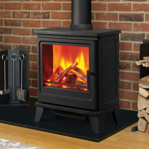 Solution Blackthorn Black Electric Stove