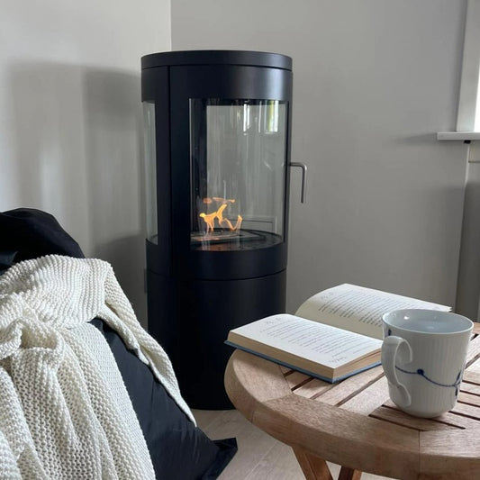 Columbus 360 view Bioethanol Black Modern Stove / No Flue - The Stove House