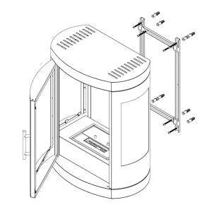 Scandiflame Oregon Modern 3 sided glass Wall hung bioethanol stove / fire that doesnt need a flue but produces real heat and has real flames. Fitting instructions / diagram. Available from The Stove House