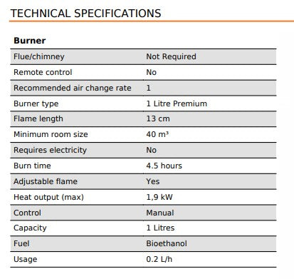 Scandiflame Oregon Modern 3 sided glass Wall hung bioethanol stove / fire that doesnt need a flue but produces real heat and has real flames sold at The Stove House based in Midhurst. Information sheet