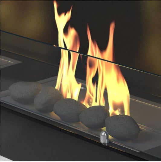 Bioethanol Fuel Bed - Black / White Pebbles - The Stove House Midhurst Nr Chichester West Sussex